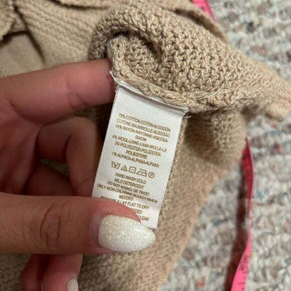 Free People Desert Rose Boho Wool Knit Bell Sleeve Sweater Y2K Tunic- Size XS - Picture 9 of 9